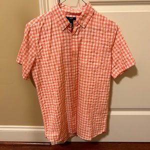 Gap Kids Boys XXL orange/white checked button up; barely worn, like new